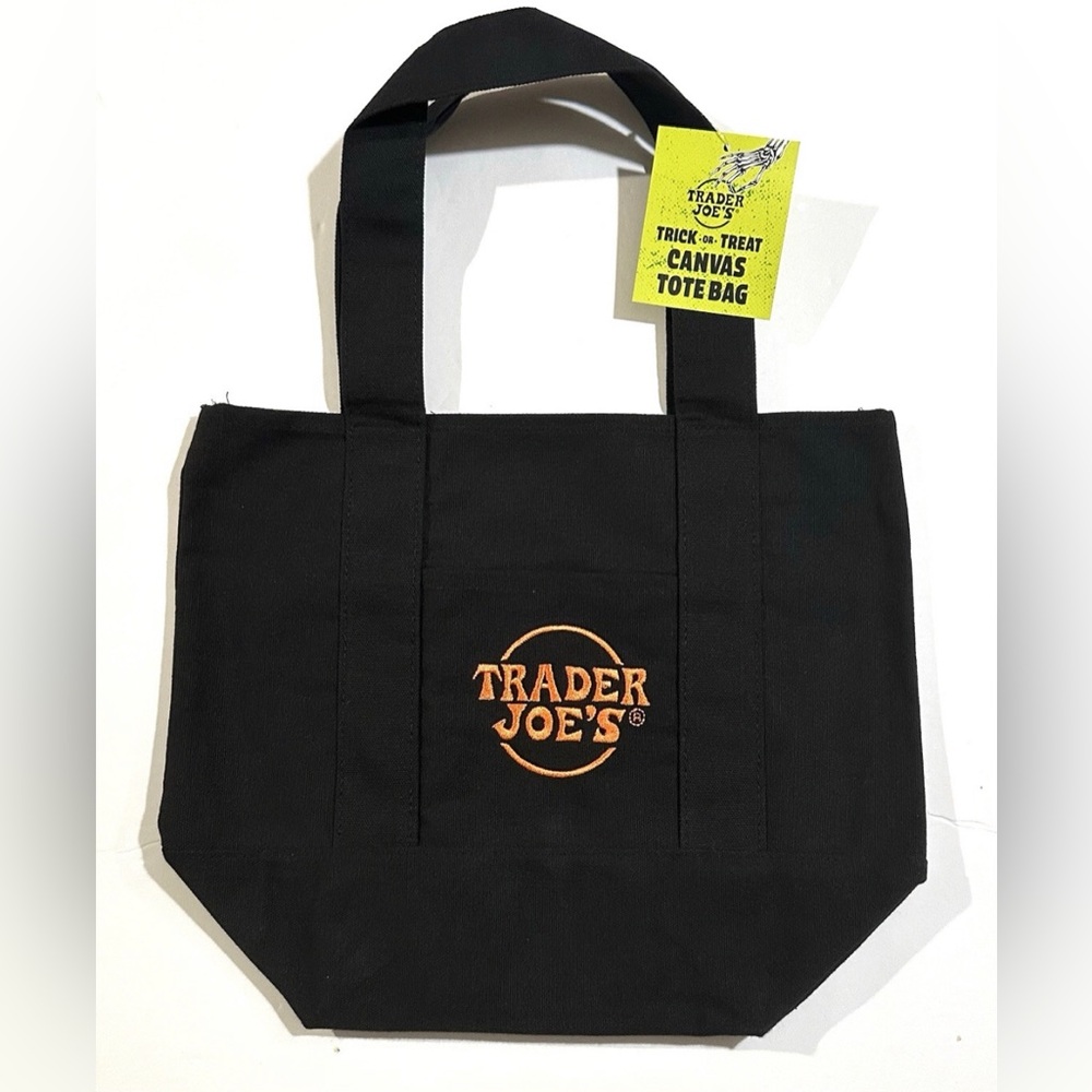 Trader Joe’s Trick-or-Treat Mini Canvas Tote Bag -black